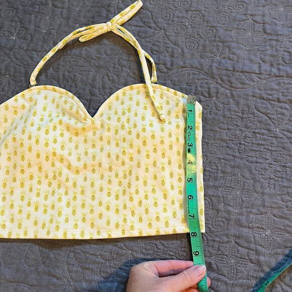 Kortni Jeane yellow pineapple tankini top size small - Picture 8 of 10